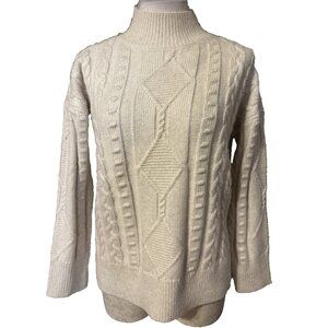 Calvin Klein Women's Sweater S Small Soft Thick Pullover Fishermans Cable NEW